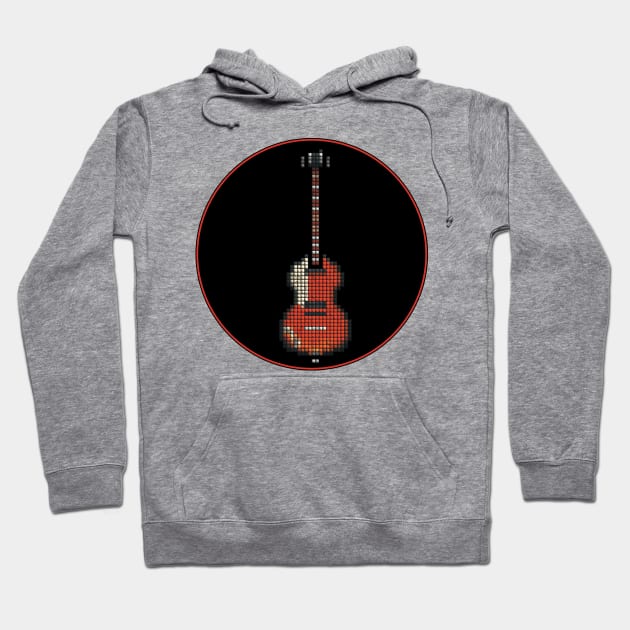 Tiled Pixel Violin Lefty Bass Guitar in a Black Circle Hoodie by gkillerb